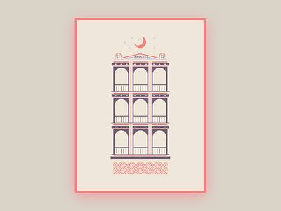 New Orleans Wedding Invite Illustration architecture building invite poster vector wedding