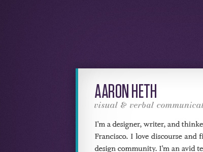 New personal brand/landing page gaspipe personal purple shadow texture type