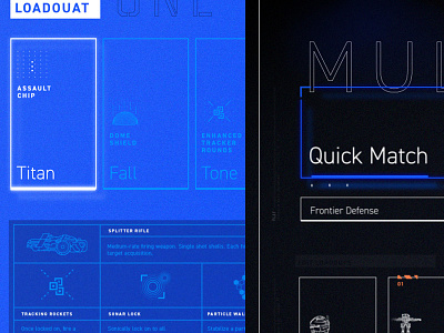 Menus blue dark glow grid menu schematic