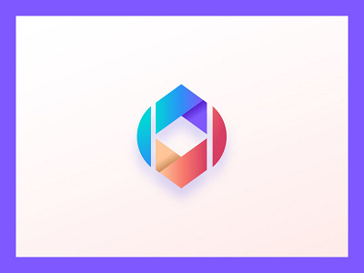 Unused Mark 3d colorful depth gradient identity logo mark
