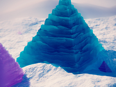 Ice Pyramid 3d bright colorful graph snow transparent