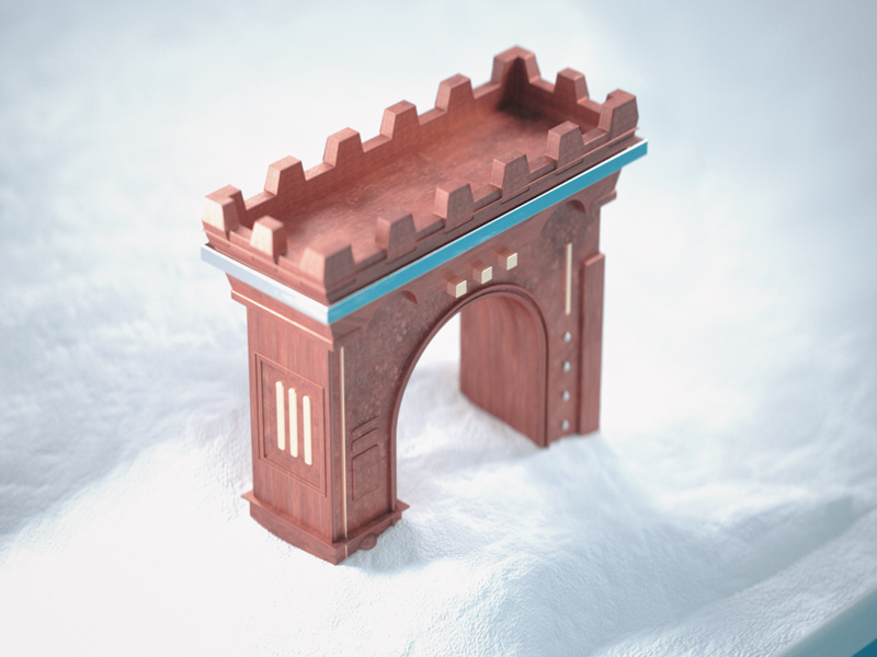 Tiny Archway architecture miniature tilt shift 3d
