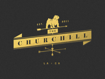 Churchill banner dog identity logo