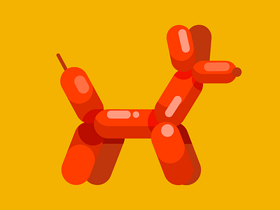 Balloon Dog animal balloon dog flat puppy red vector yellow