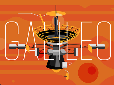 Galileo Spacecraft black explore galileo jupiter orange red space spacecraft yellow