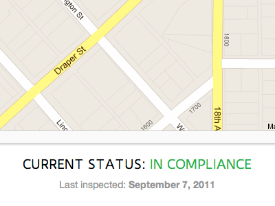 Inspection Status application duru sans status ui website