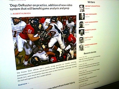 Sports Journal Design blog layout screenshot