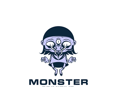 Monster primitive art clean design flat graphic design identity illustration logo typography vector
