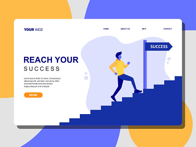 Flat Illustration of Man Running To Reach Success design flat design flat illustration illustration landing page ui vector