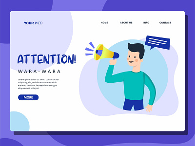 Attention design flat design flat illustration illustration landing page ui vector