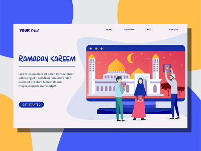 Ramadan Kareen Flat Design Illustration design flat design flat illustration illustration landing page ui vector