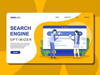 Flat Illustration of Search Engine Optimizer