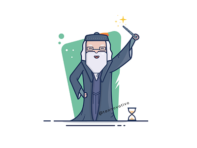 Albus Dumbledore beard character character design dumbledore fanart graphic harrypotter illustration illustrator magic vector art