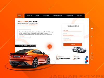 Jaguar F-Type Landing UI Design car landing ui dailyui jaguar ui landing page ui ui ux uidesign ux ux design ux designer web application website design