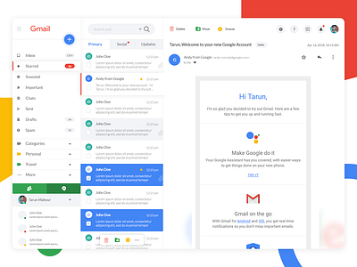 Gmail Redesign UI Concept