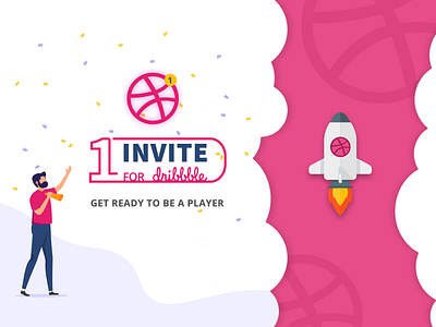 One Dribbble Invitation drafted dribbble invite giveaway illustration invitation invite invites shot uidesign