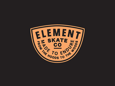 element skateboard logo badge branding illustration logo patch retro street surf typographic logo typography