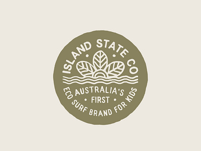 islandstate badge branding eco handlettering illustration logo retro surfwear sustainable typographic logo typography