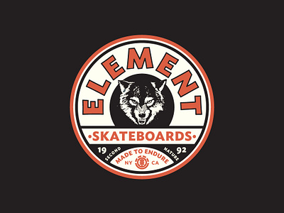 Element Skateboard Co. Logo badge branding illustration logo skateboarding typography