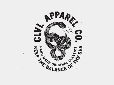 Clvl Apparel Co. Snake Logo badge branding illustration logo retro skateboarding street streetwear surf typographic logo typography