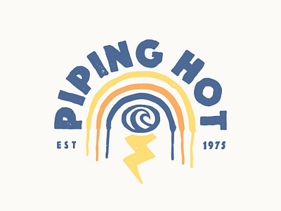 Piping Hot Surfwear Logo branding handlettering illustration logo rainbow retro surf surfwear typographic logo typography