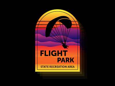 Flight Park adobe illustrator gradient graphic design orange purple sillouette sticker