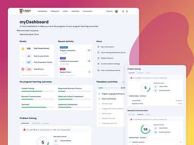UNSW Dashboard clean ui college dashboard design ui web