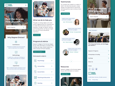 Degree Choices Mobile clean ui college design mobile responsive ui ux website