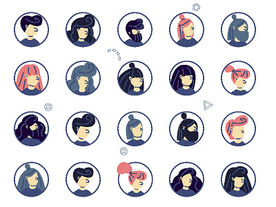 People avatars adobe illustrator ai avatars design illustration portrait vector