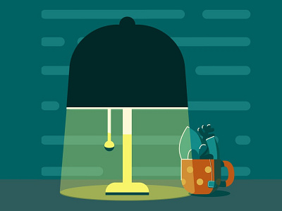 Cozy evening lamp illustration adobe illustrator ai coziness design herbal tea illustration lamp logo vector
