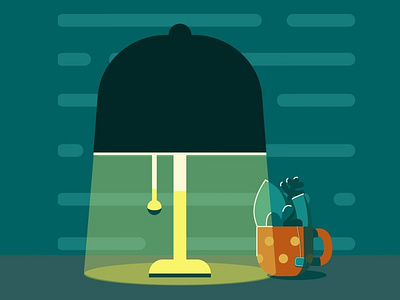 Cozy evening lamp illustration