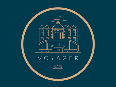 Voyager Cafe brand concept. branding illustration logo vector