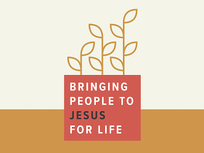 Bringing People to Jesus for Life concept branding church flat illustration typography vector