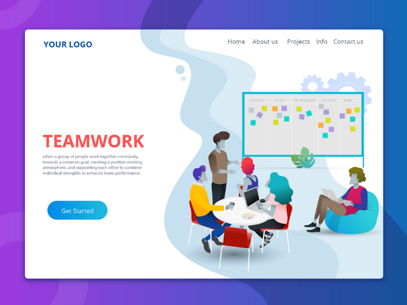 Teamwork Landing page by Muralidhar G on Dribbble