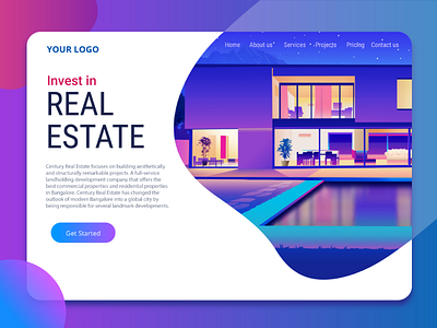 Real estate Landing page digital art illustration web design