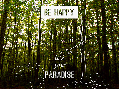 Be Happy. It's your paradise landscape nature photography typography