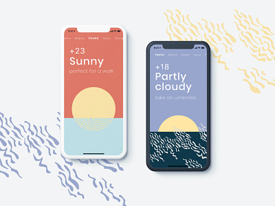 Weather app app design flat illustration ui ux