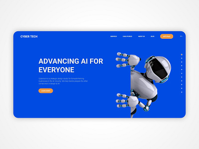 Cyber Tech Website Concept (Hero Section) ai concept design cyber designstudio website website concept website design