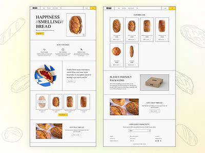 Breado - Sourdough Bread Shop bread breadwebsite concept design design sourdough bread website website concept website design