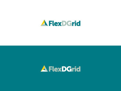 FlexDGrid logo font green grid identity logo swiss triangle yellow