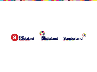 Sunderland blue brand circle colourful identity keyhole logo rainbow red s sunderland