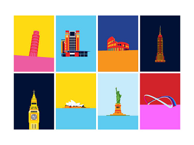 Going Places prints baltic big ben bridge building cards colosseum colourful empire state building gateshead greetings cards london millennium bridge new york newcastle opera house pisa posters rome statue statue of liberty sydney vector vectors