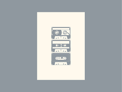 Vintage print - cassettes cassettes greetings card grey music poster print vectors vintage