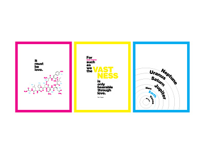 Science! black cmyk cyan geek greetings cards magenta oxytocin posters science solar system typography yellow