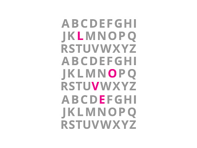 LOVE alphabet font grey love open sans pink typography wedding