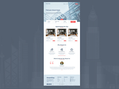 Real-estate-Landing Page design typography ui ux web