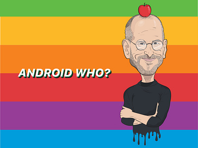 Steve Jobs "Android Who?" Illustration adobe agency android apple caricature creative design design agency graphic design illustration illustrator steve jobs vector