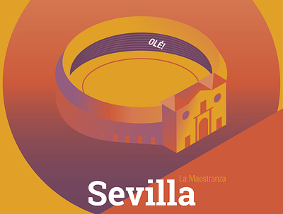 Seville Monuments colors flat illustration monuments vector