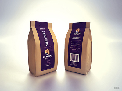 La Bella Coffee Bag Study coffee la bella logo packaging