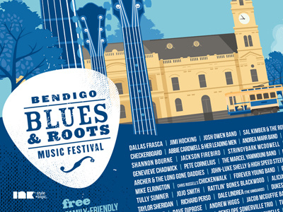 Bendigo Blues & Roots Music Festival 2012 Poster Detail 2012 illustration poster